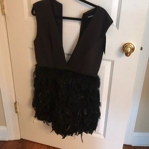 Black mini feather dress